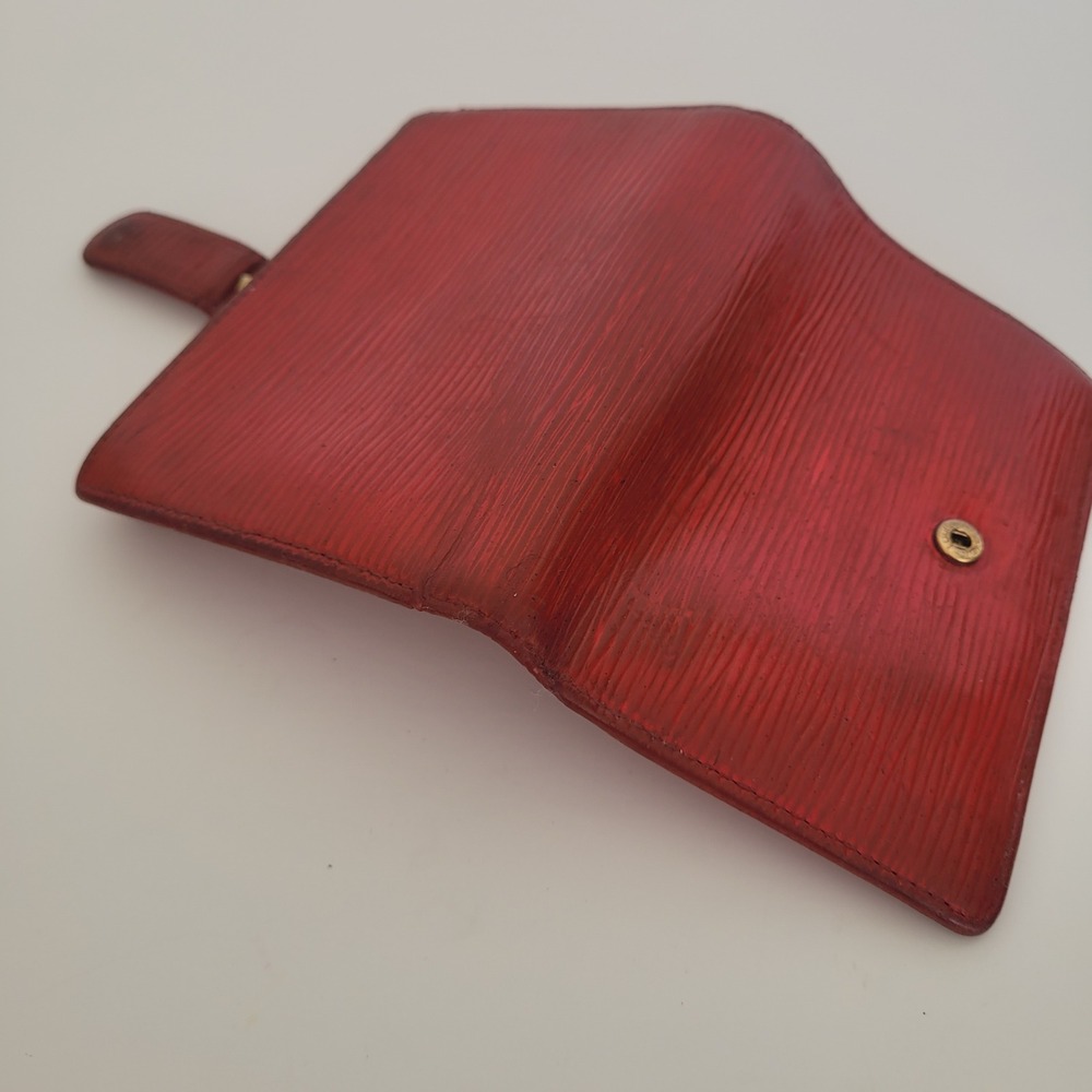 Louis Vuitton Red Epi Leather Portefeuille Viennois Kiss Lock Wallet MI0012 - Picture 16 of 16